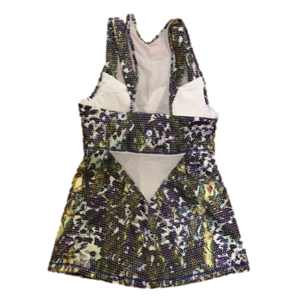 lululemon Running In the City Tank Top size 4 Mesh Green Purple - Picture 2 of 3